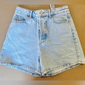 Zara Light Wash High-Rise Denim Shorts
